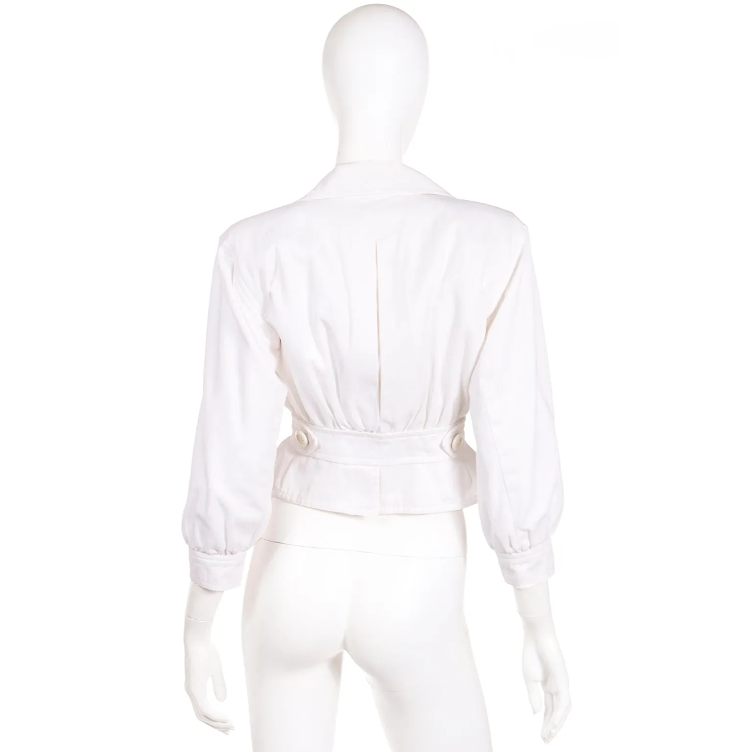 1986 Yves Saint Laurent Documented White Cropped Cargo Style Jacket