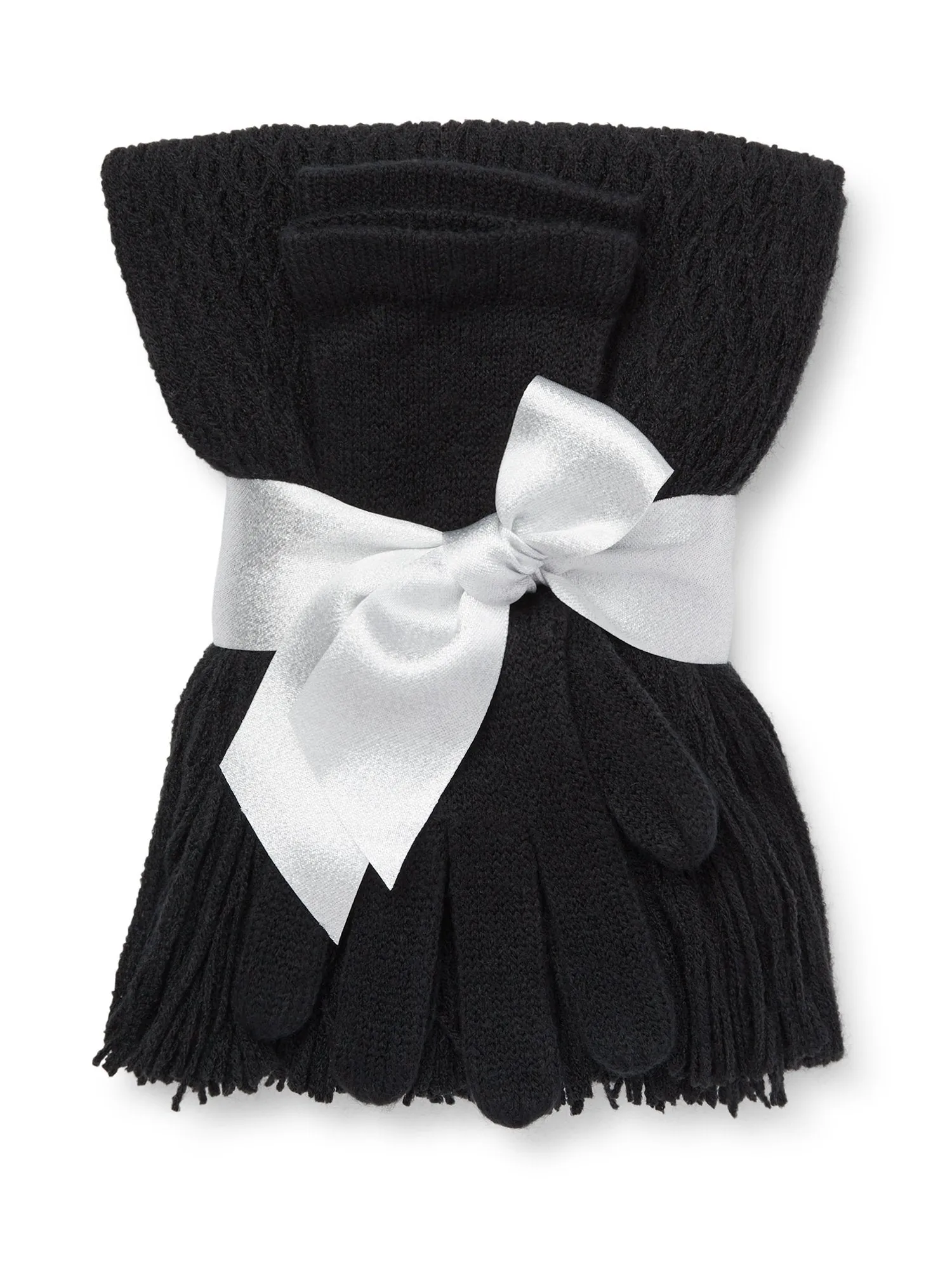 2-Piece Cable Knit Scarf & Gloves Set