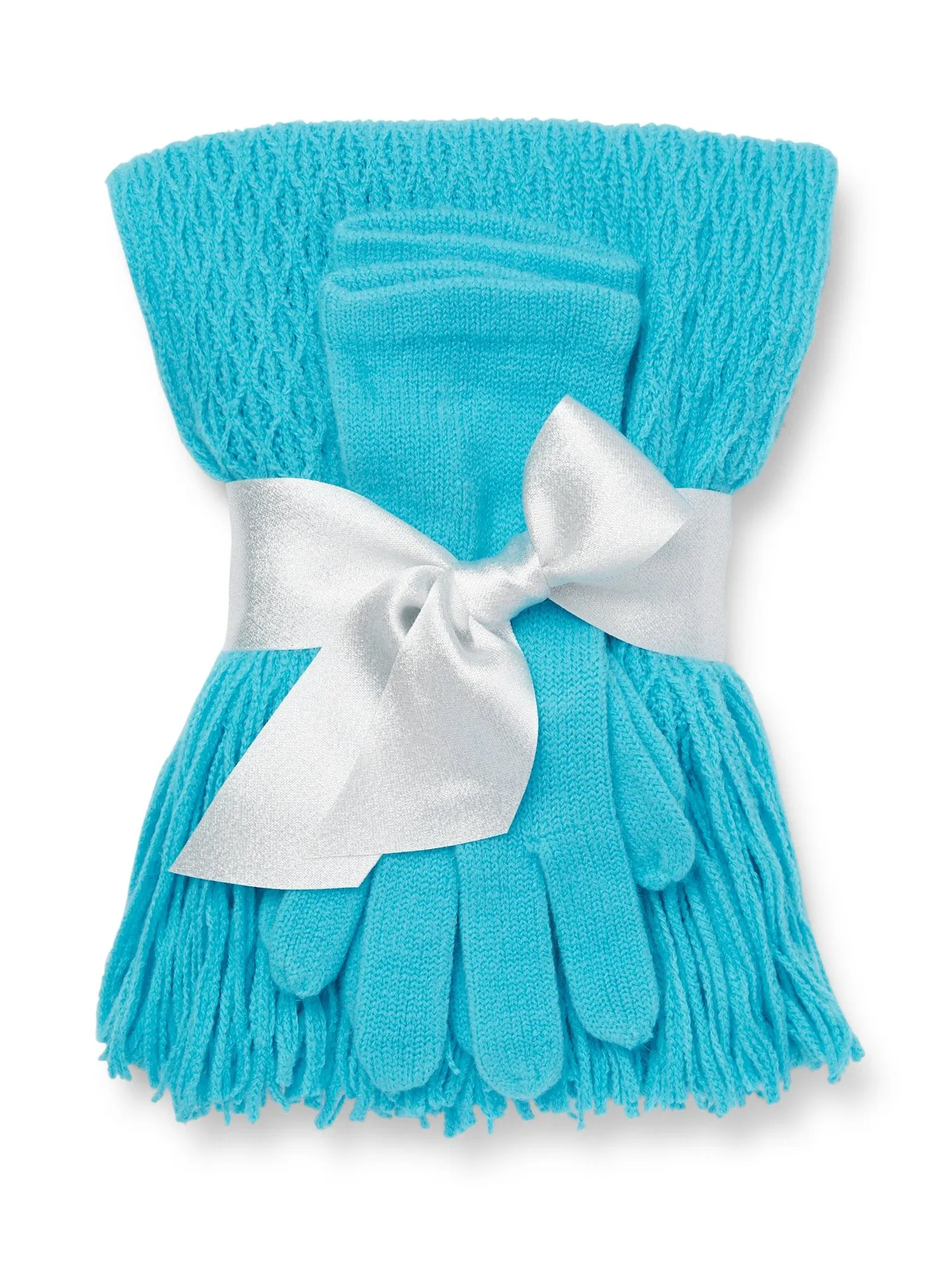 2-Piece Cable Knit Scarf & Gloves Set