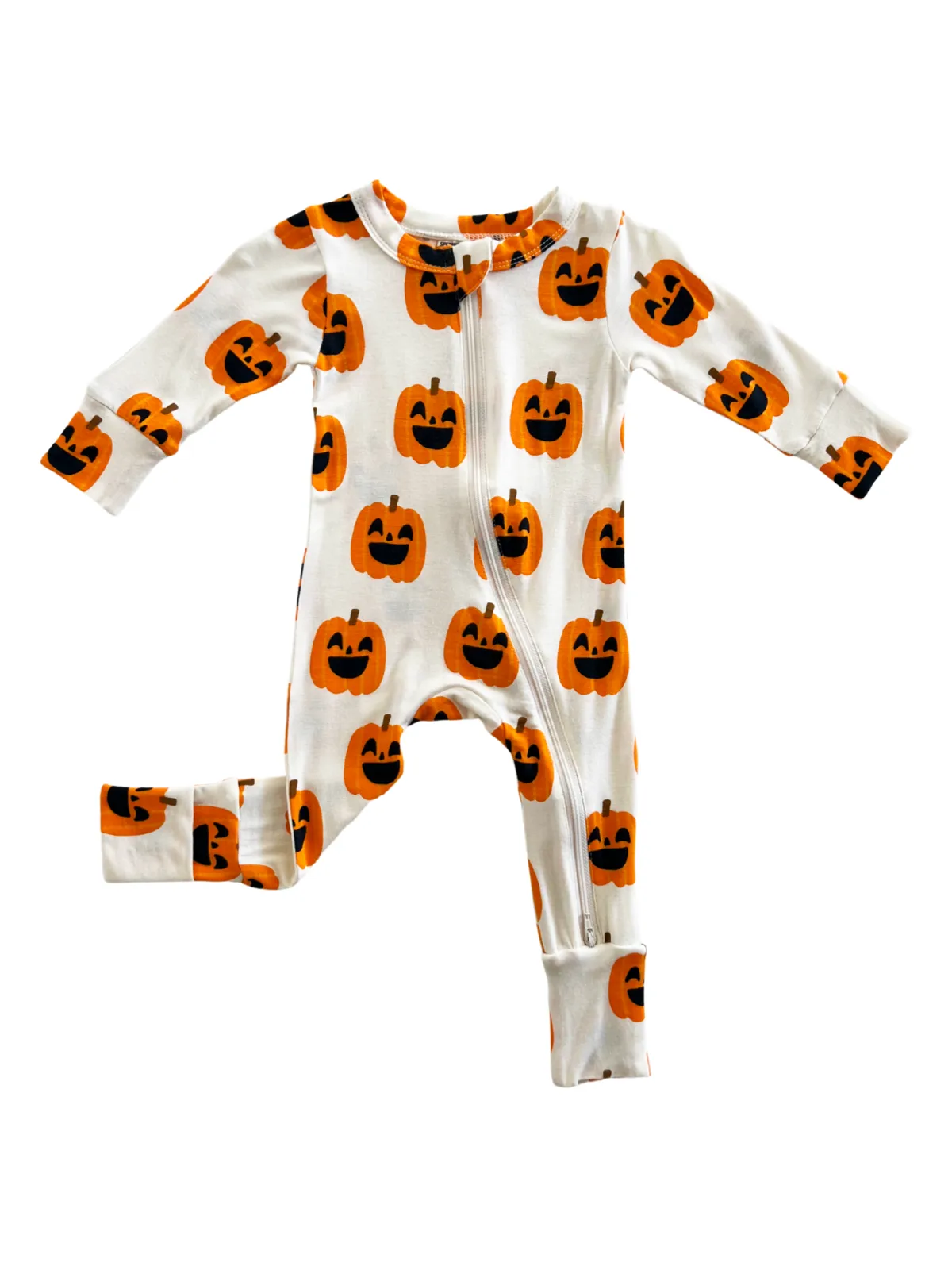 2-Way Convertible Zip Romper, Jack-O-Lantern