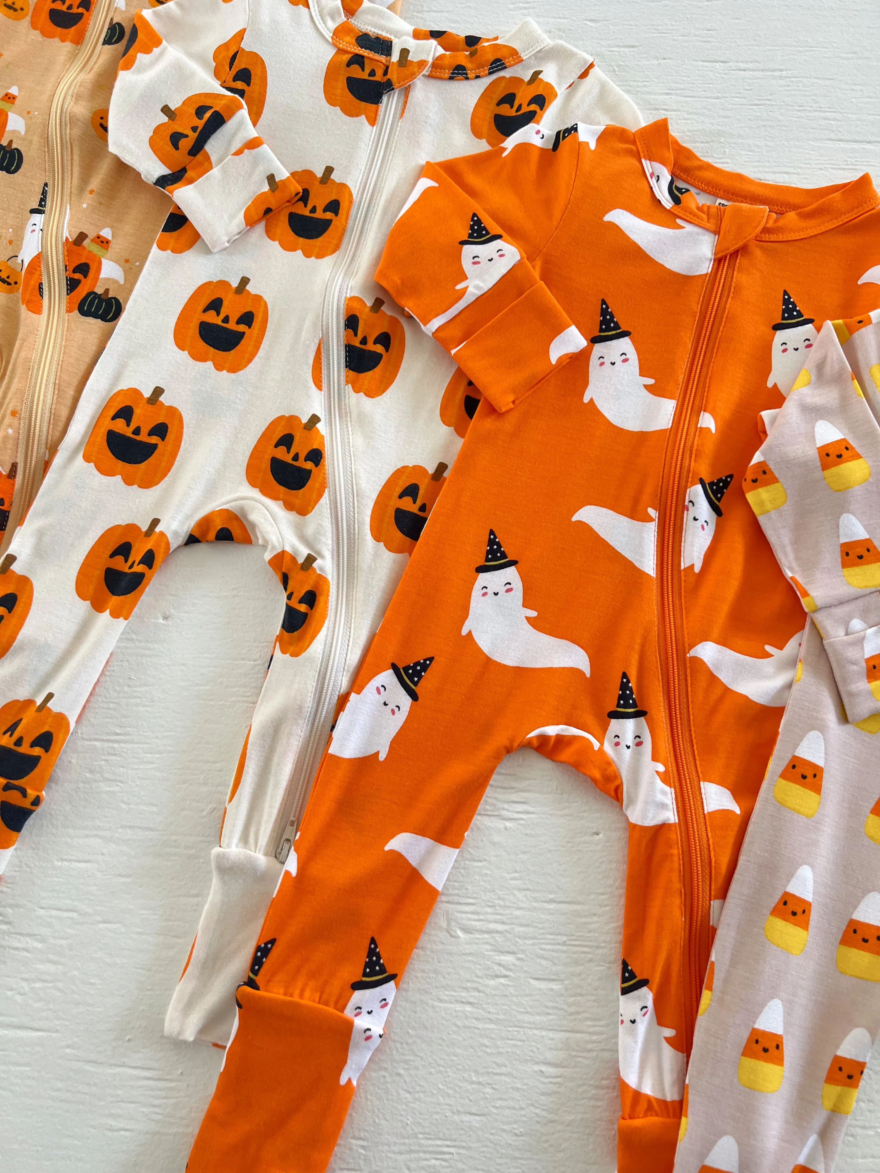 2-Way Convertible Zip Romper, Jack-O-Lantern