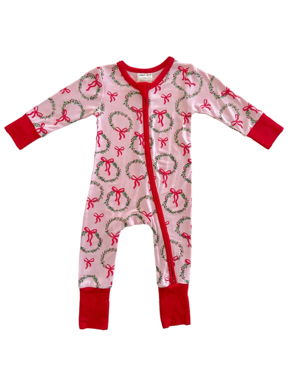 2-Way Convertible Zip Romper, Wreath Pink