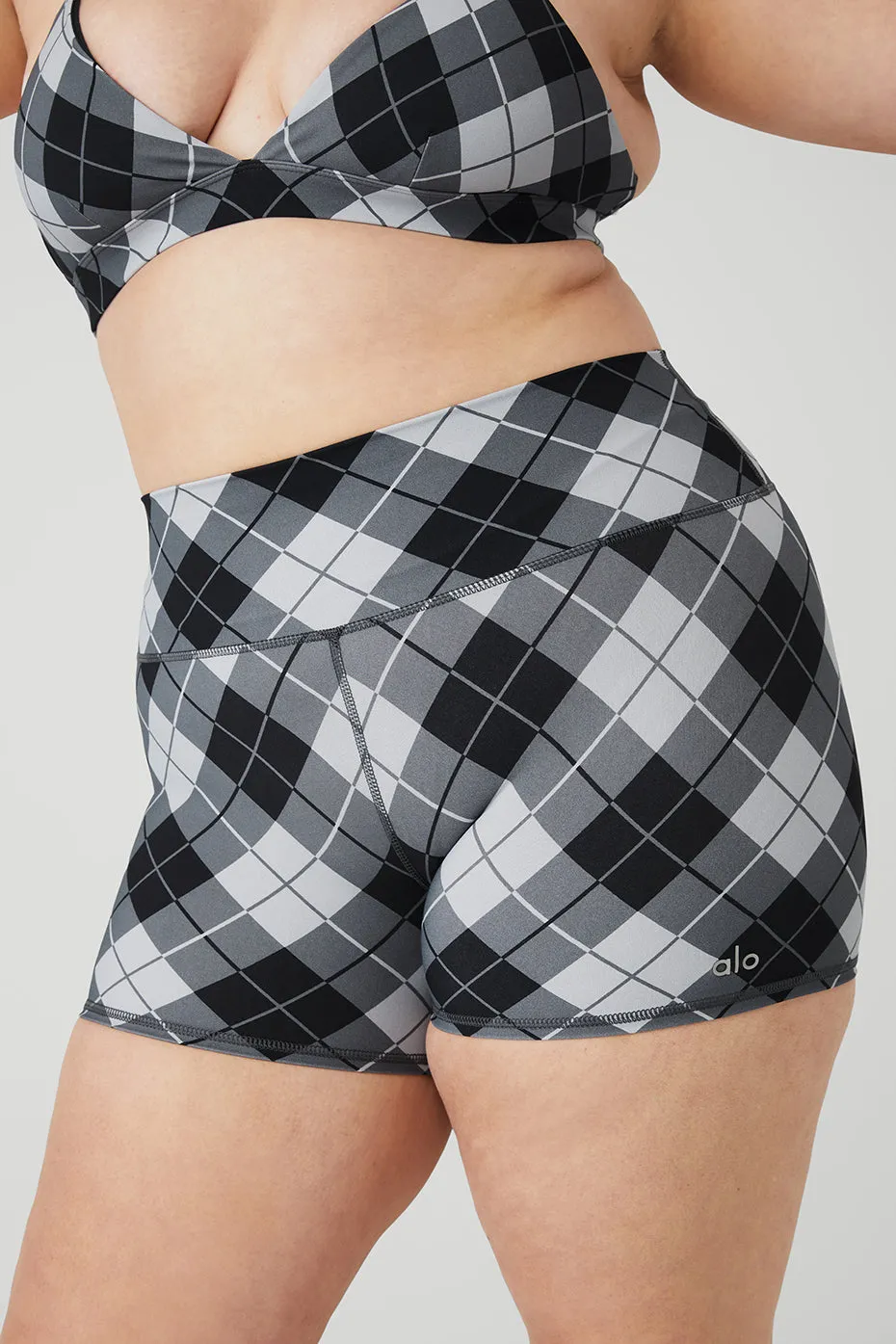 4" Vapor High-Waist Argyle Short - Black/Anthracite