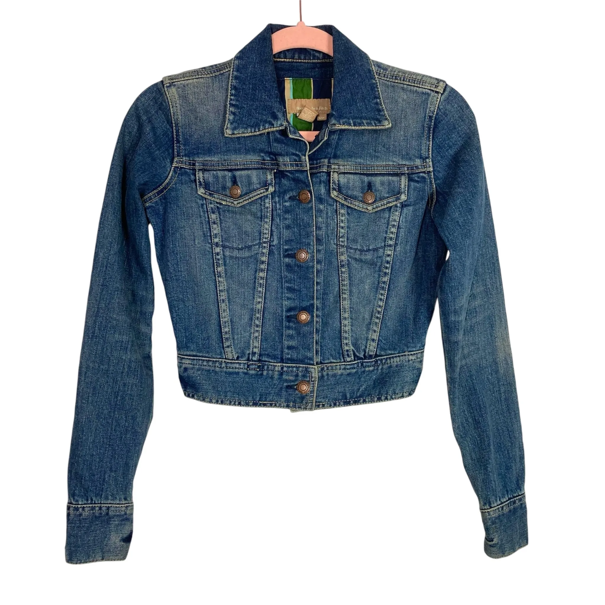 Abercrombie & Fitch Denim Cropped Jacket- Size XS