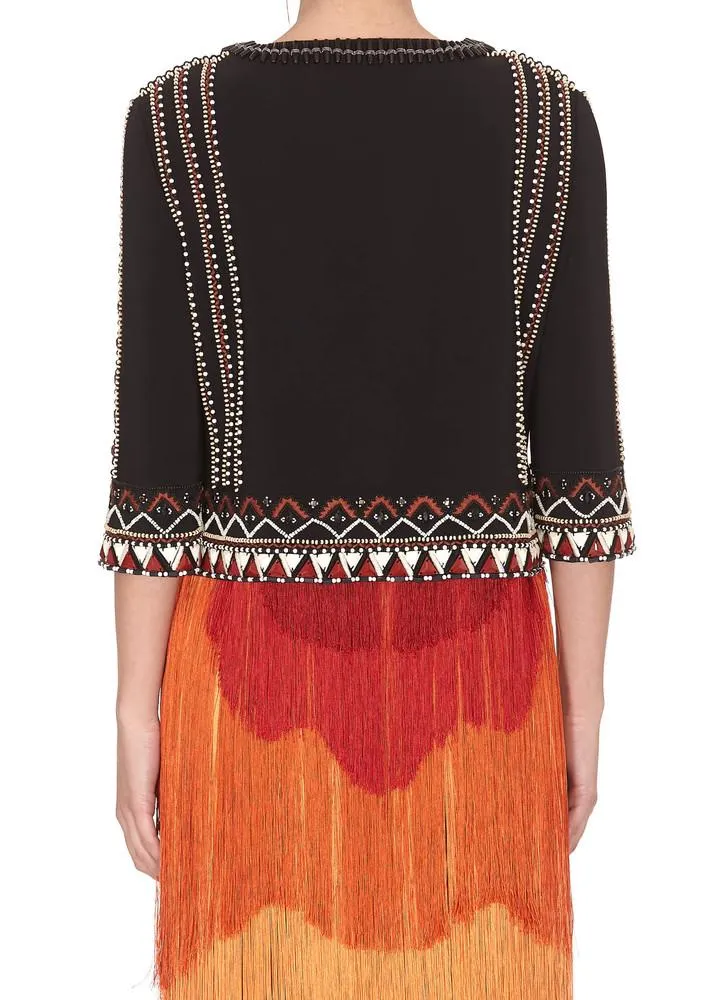 Alberta Ferretti Embellished Cropped Jacket