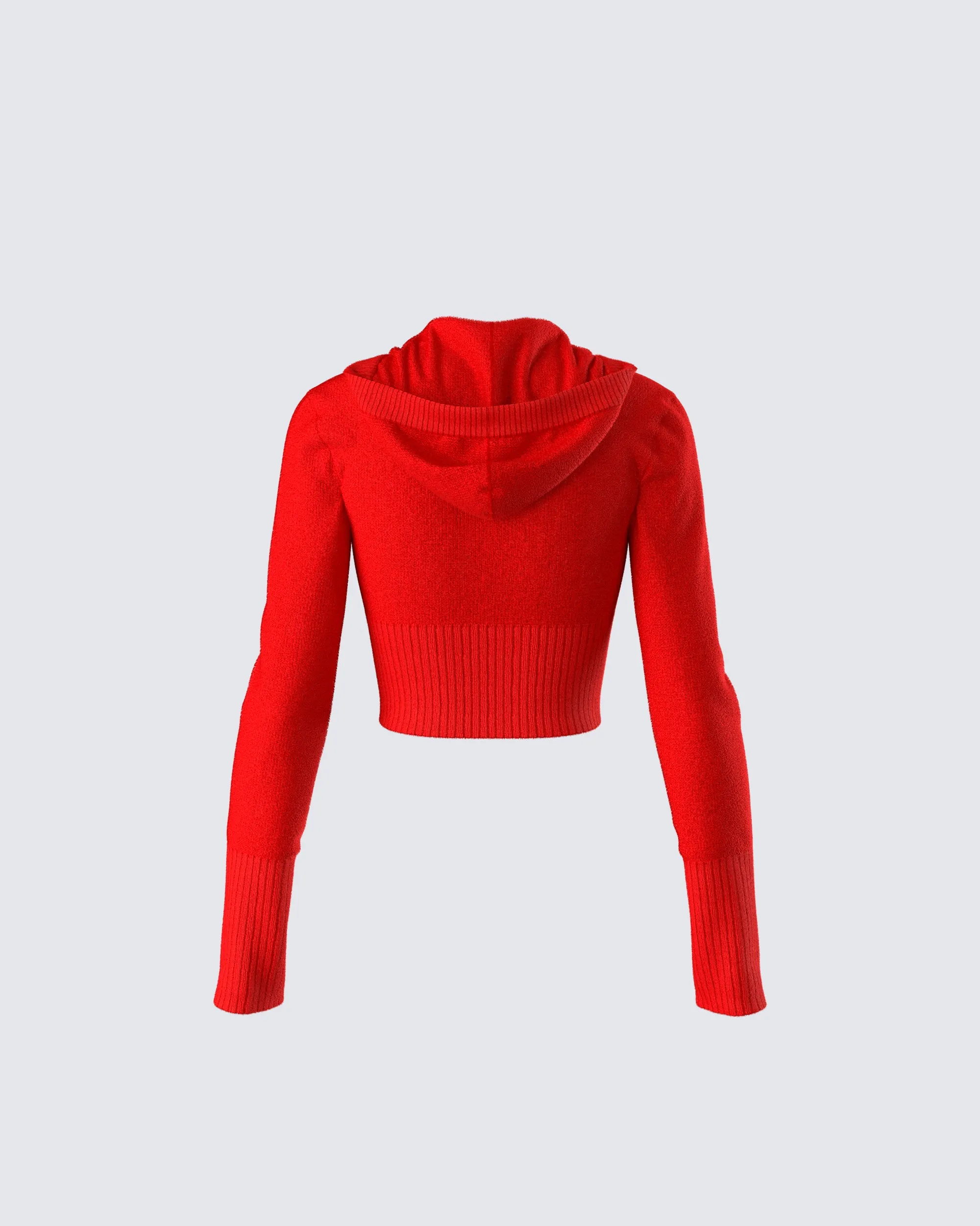 Alyssa Red Knit Cropped Jacket