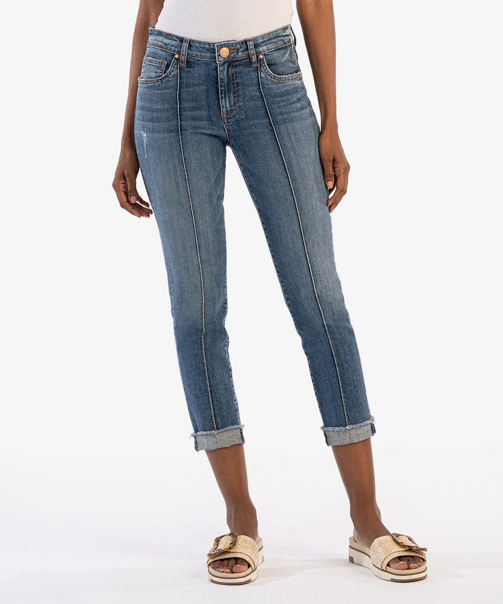 Amy Mid Rise Crop Straight Leg