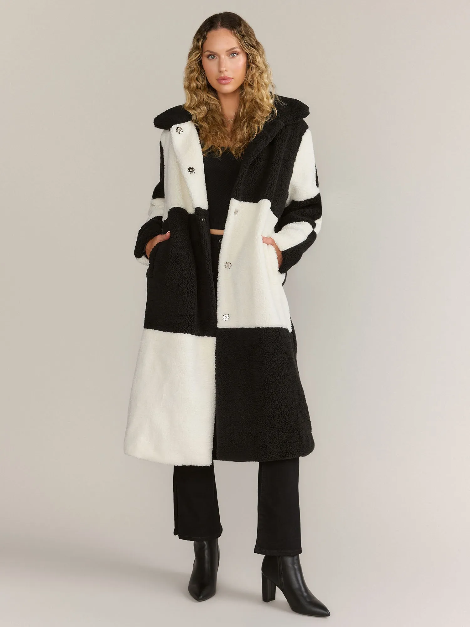 Azalea Wang Colorblock Sherpa Coat - Brands We Love