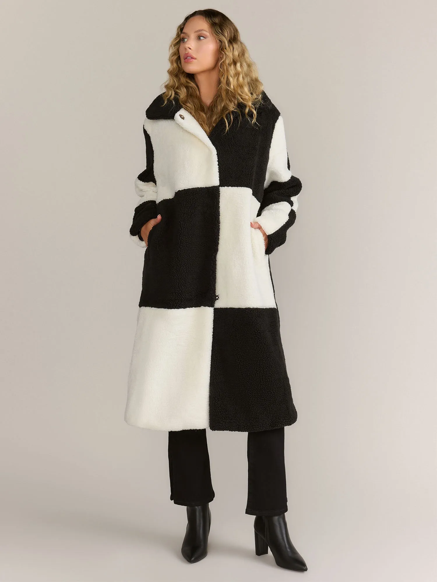 Azalea Wang Colorblock Sherpa Coat - Brands We Love