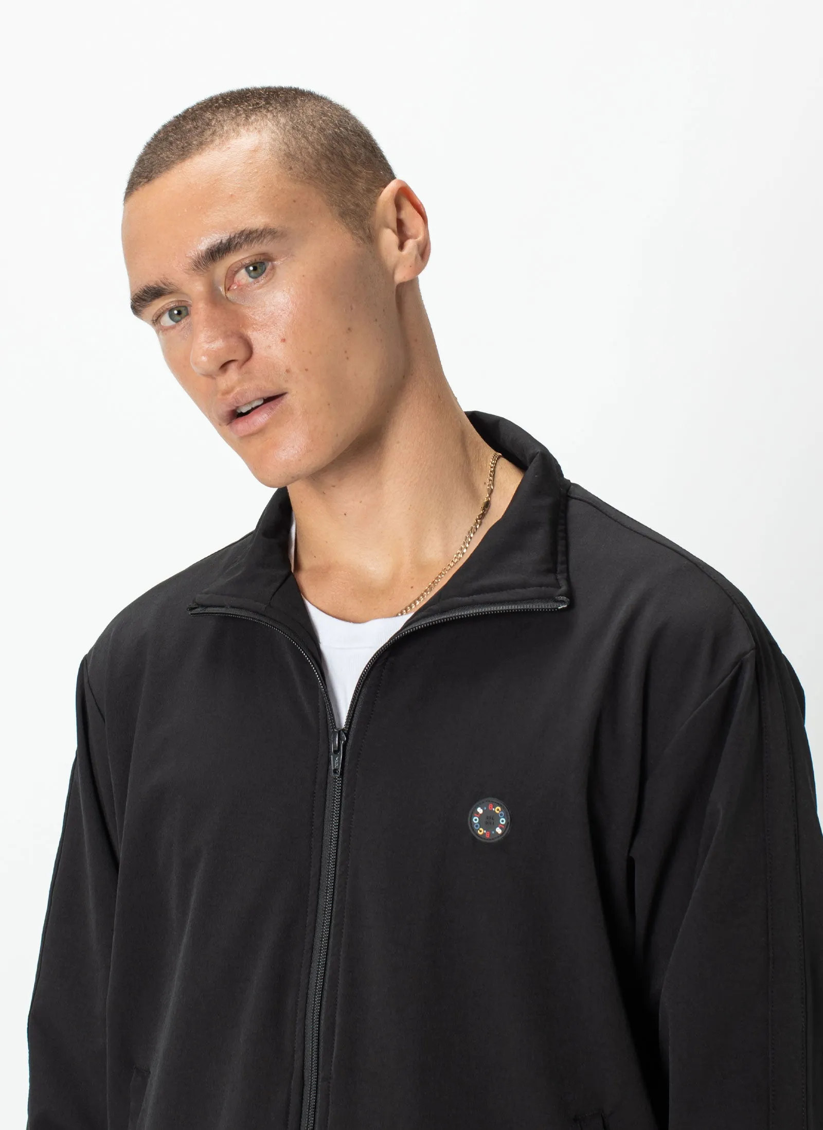 Badge Track Jacket Black