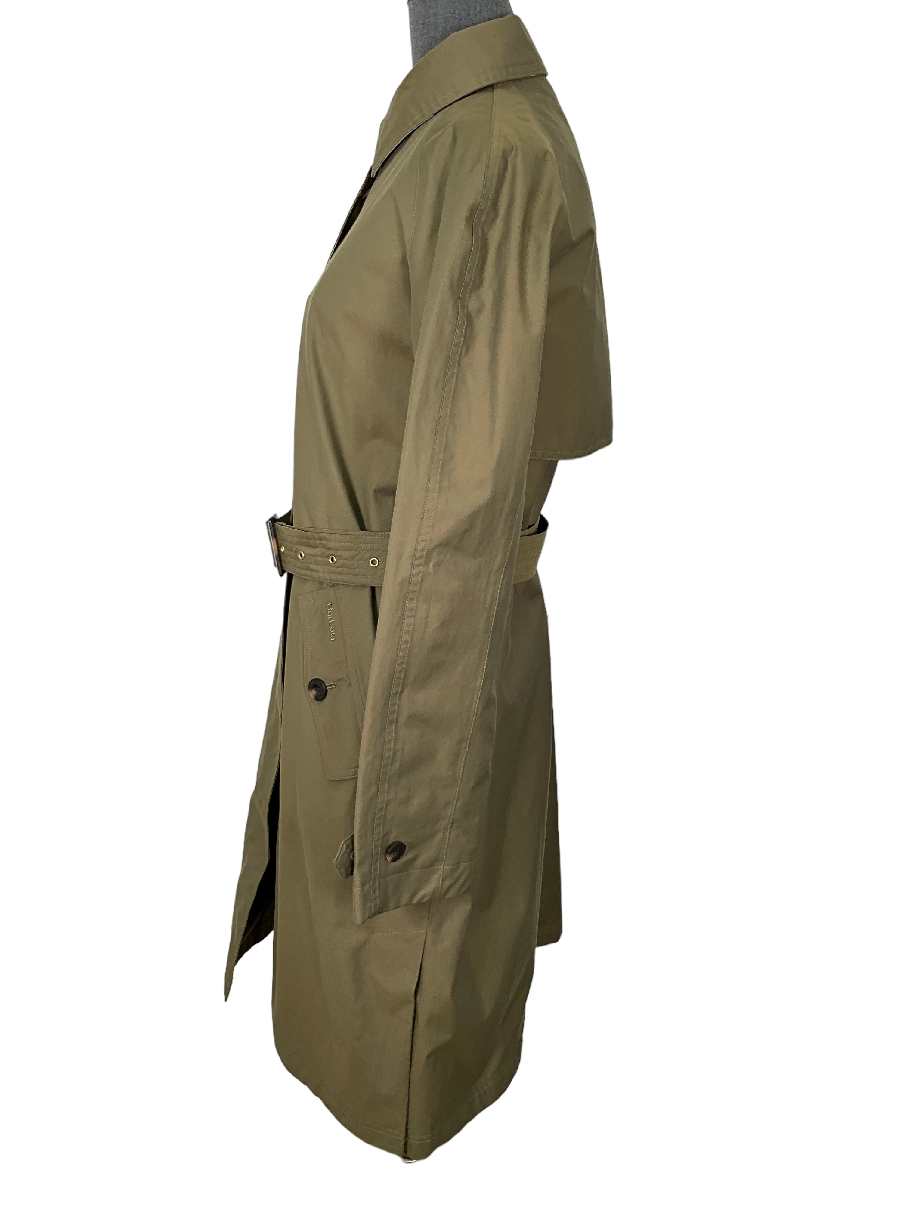 Barbour Olive Green Waterproof Trench Coat Size US L