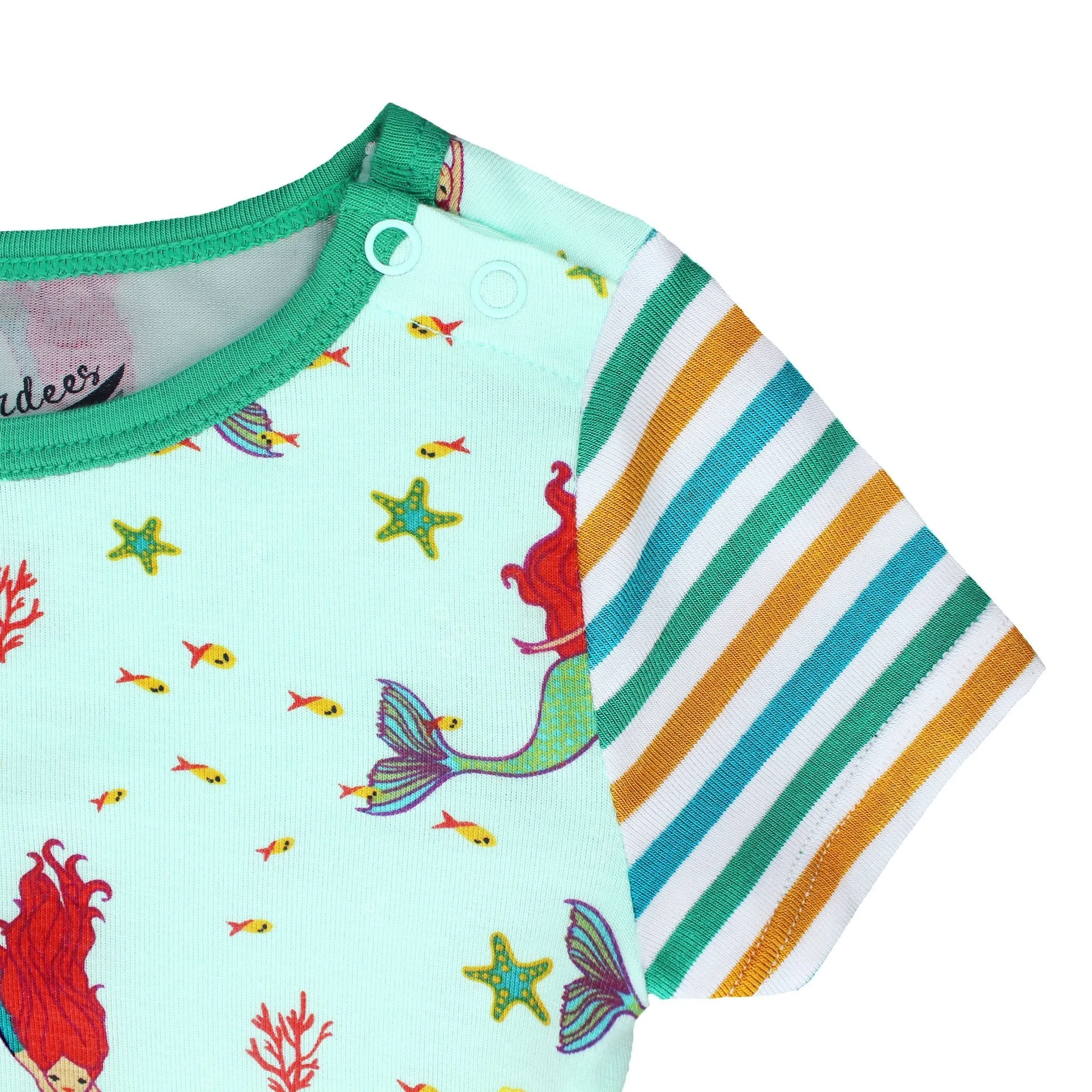 Brilliant-Sea Mermaids Romper with Side Zipper (0-3T)