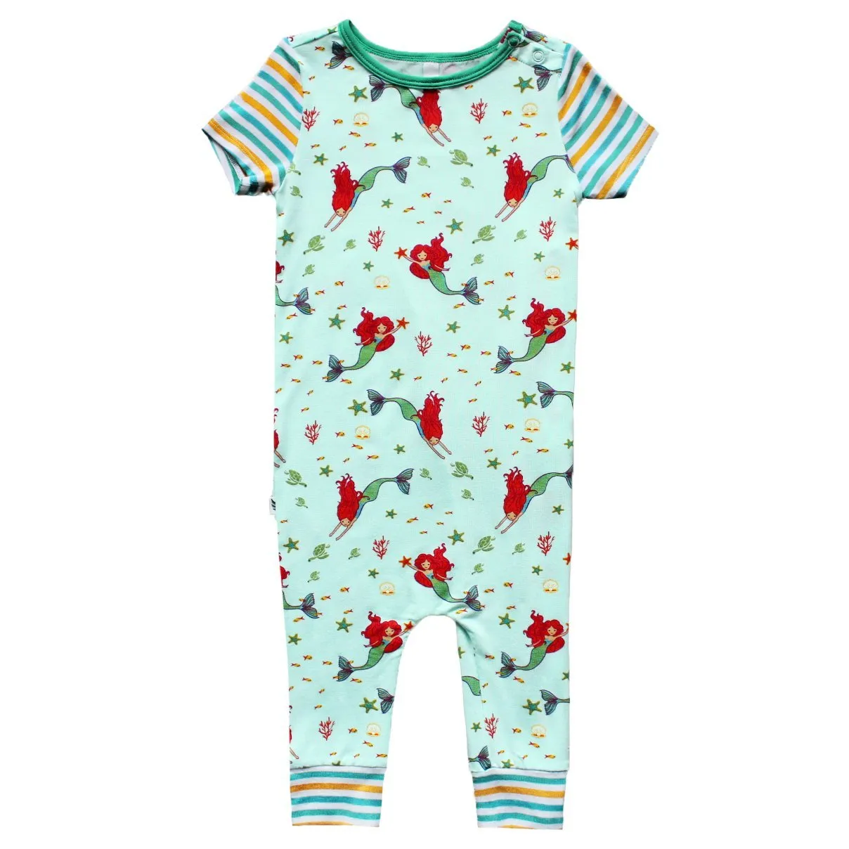 Brilliant-Sea Mermaids Romper with Side Zipper (0-3T)