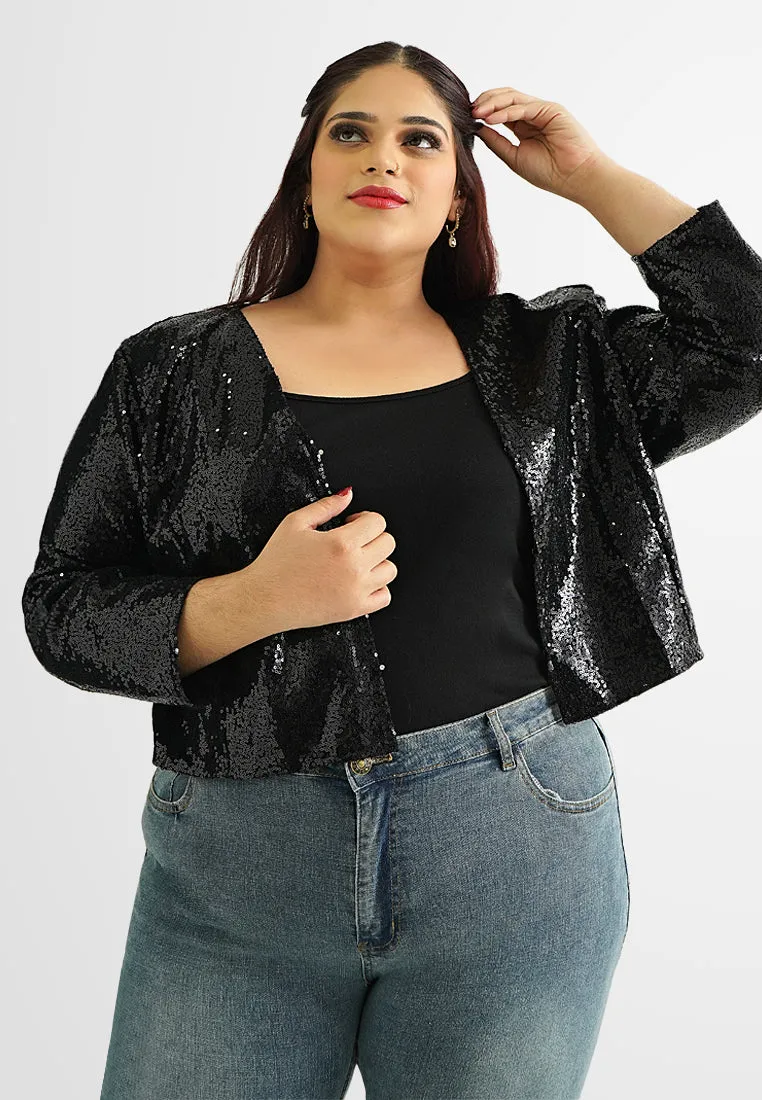 Burnet Sequin Party Cropped Jacket