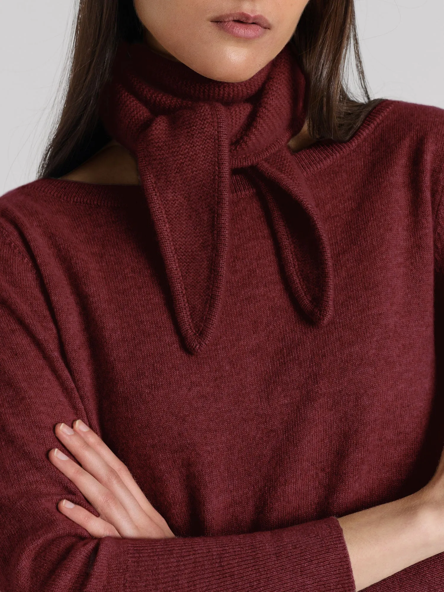 Cashmere mini scarf "Alfie" - Bordeaux