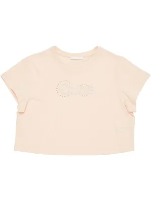 Chloé   Cotton jersey cropped t-shirt 