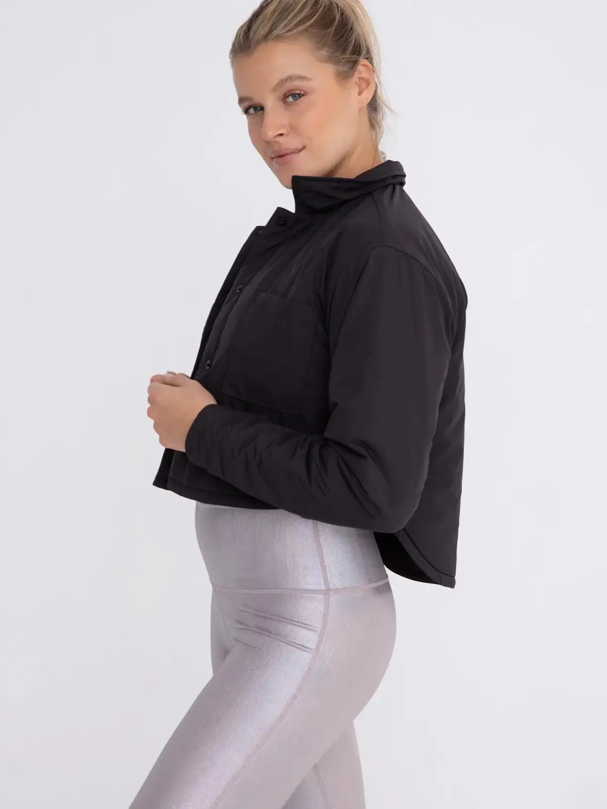 Collared Puffer Cropped Jacket