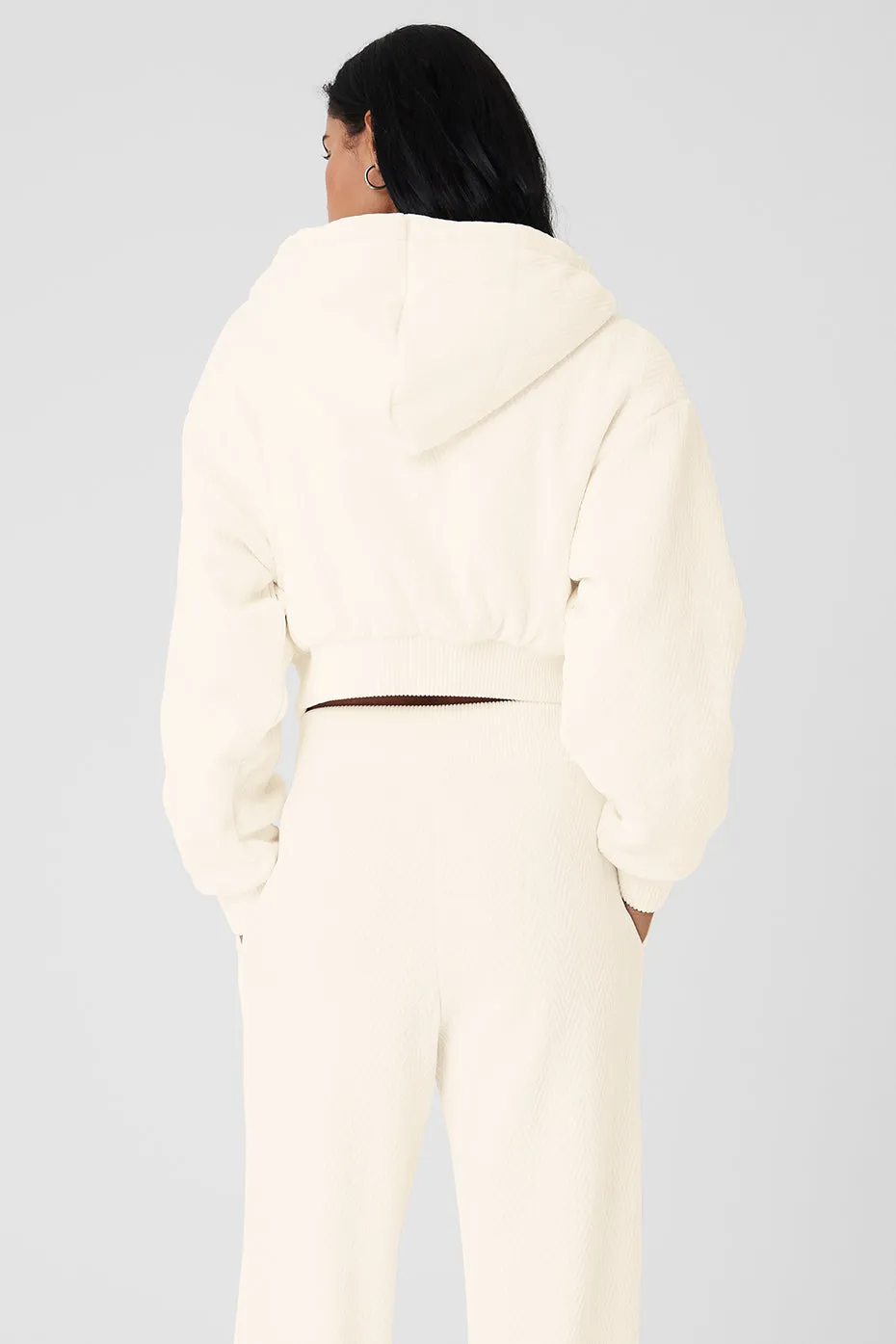 Cropped Cozy Day Full Zip Jacket - Ivory