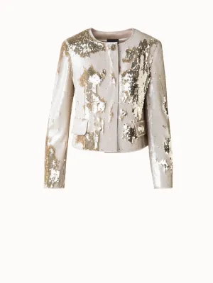 Cropped Jacket with Dual Sequins