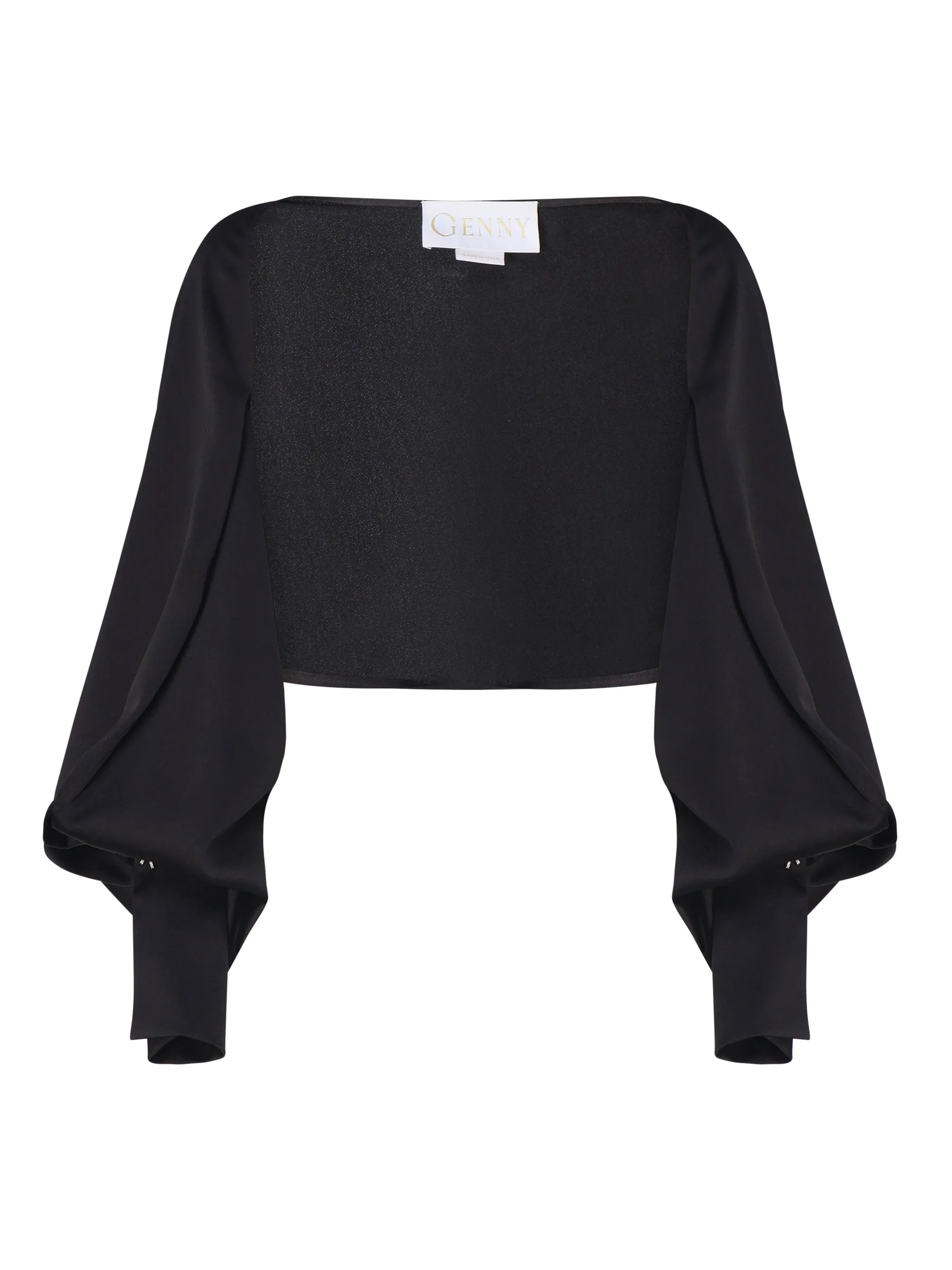 Cropped Ruffle Sleeve Jacket