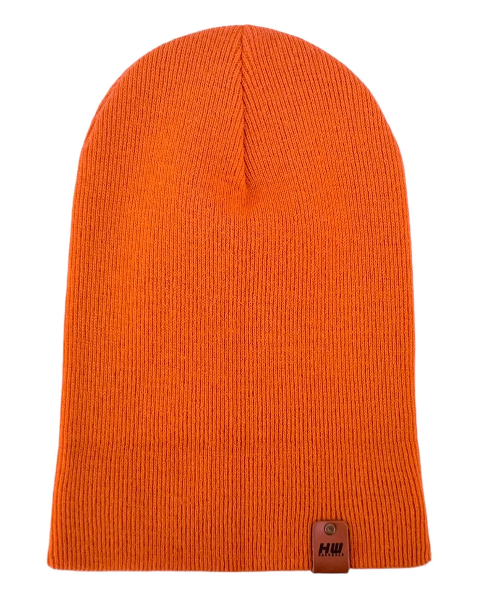 CTD109 HAAKWEAR Knit Cuffed Beanie / Hat - Tiger Orange, Made in USA