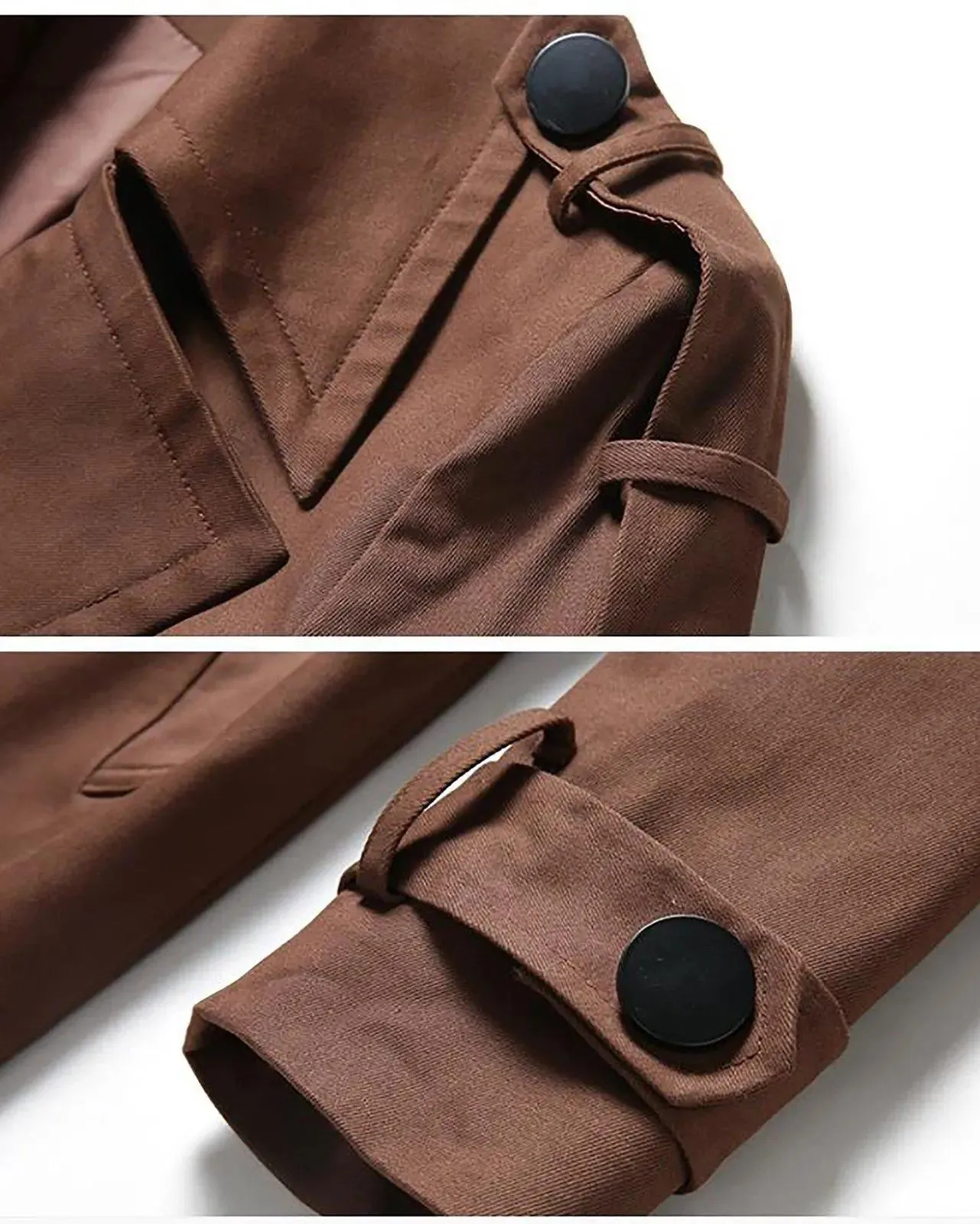 Custom Brown Double Breasted Belted Trench Coat