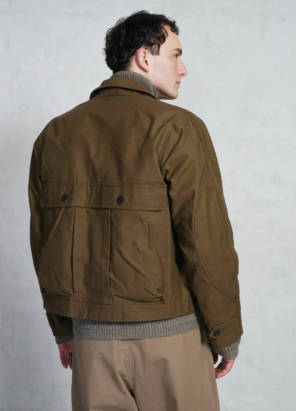 DEXTER 28-41-6 | Short Wide Utility Jacket | Printed Khaki