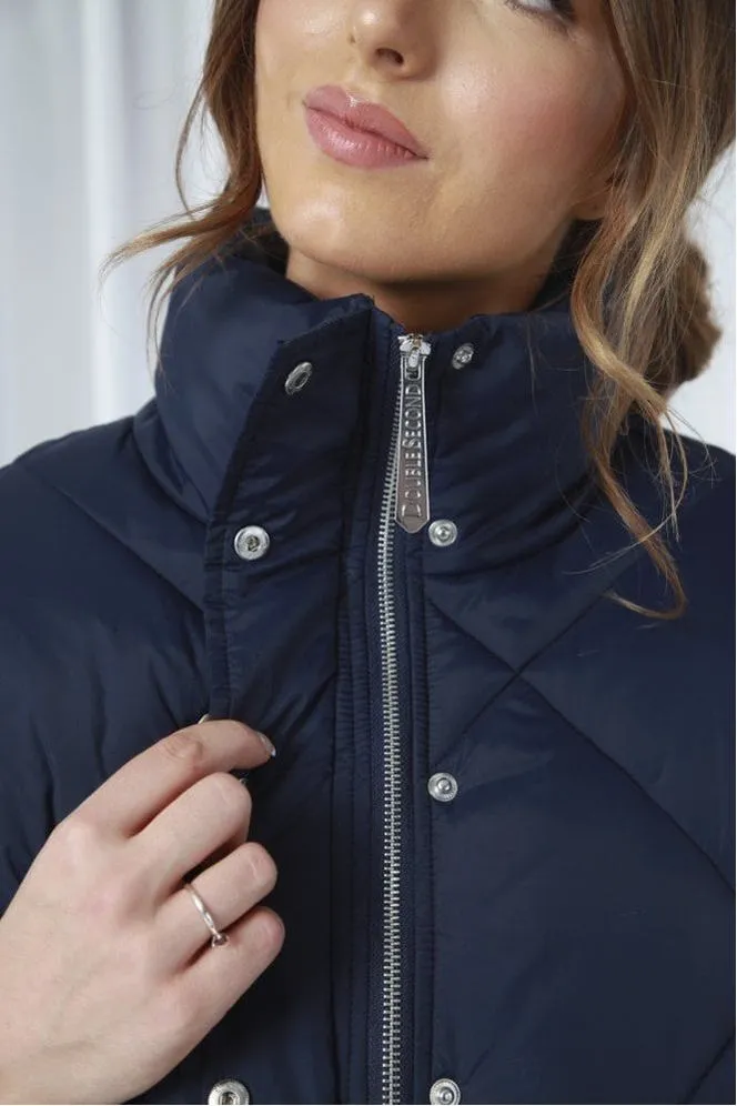 Double Second Navy Quilted Cropped Jacket