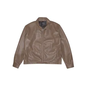 Faux Leather Jacket (Tan)