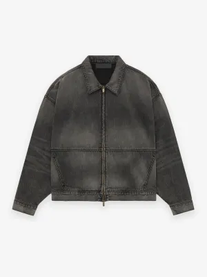 Fear of God Essentials Denim Trucker Jacket in Vintage Black