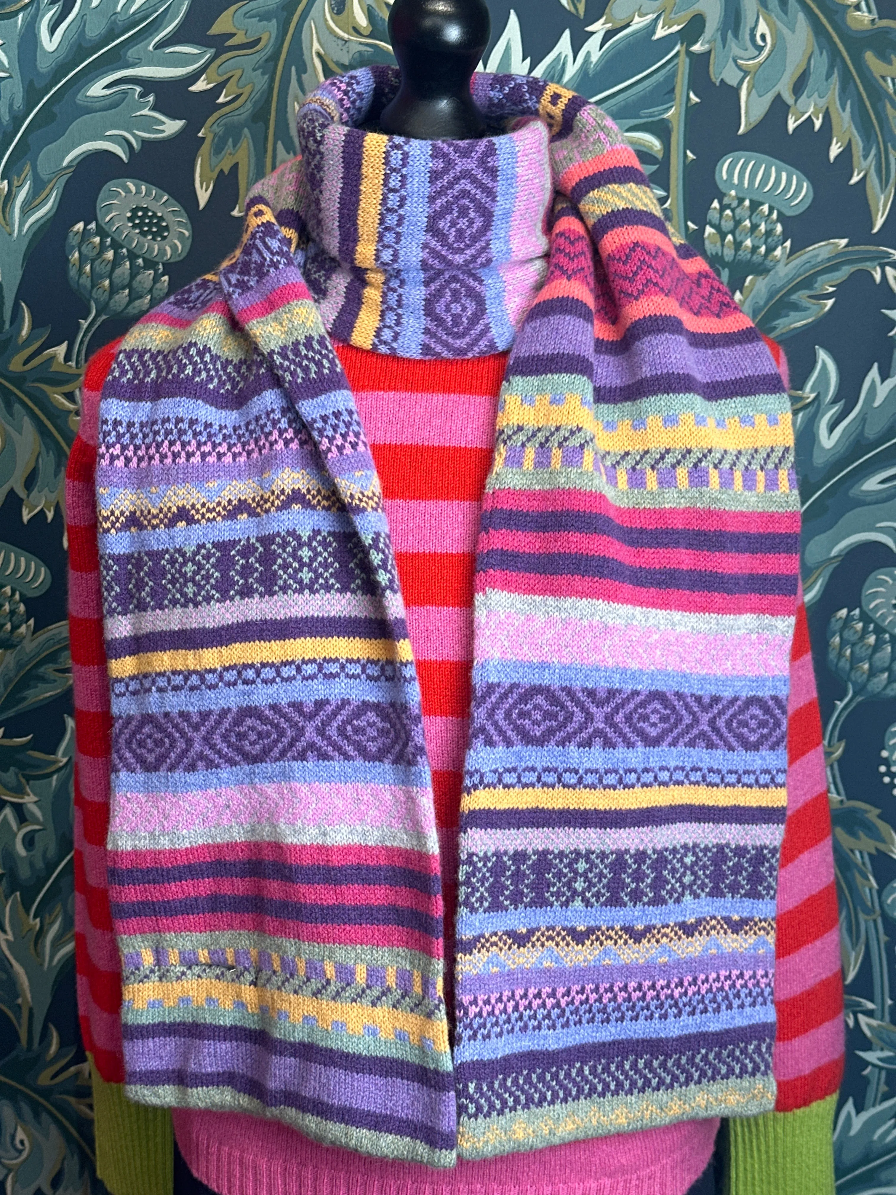 Green Grove Weavers Ultraviolet Stripe Scarf