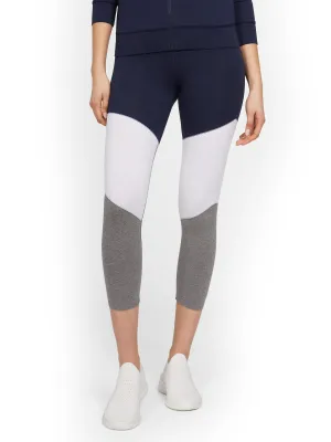 High-Waisted Colorblock Pocket Capri Legging