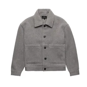 HOMME  Cropped Wool Jacket Grey