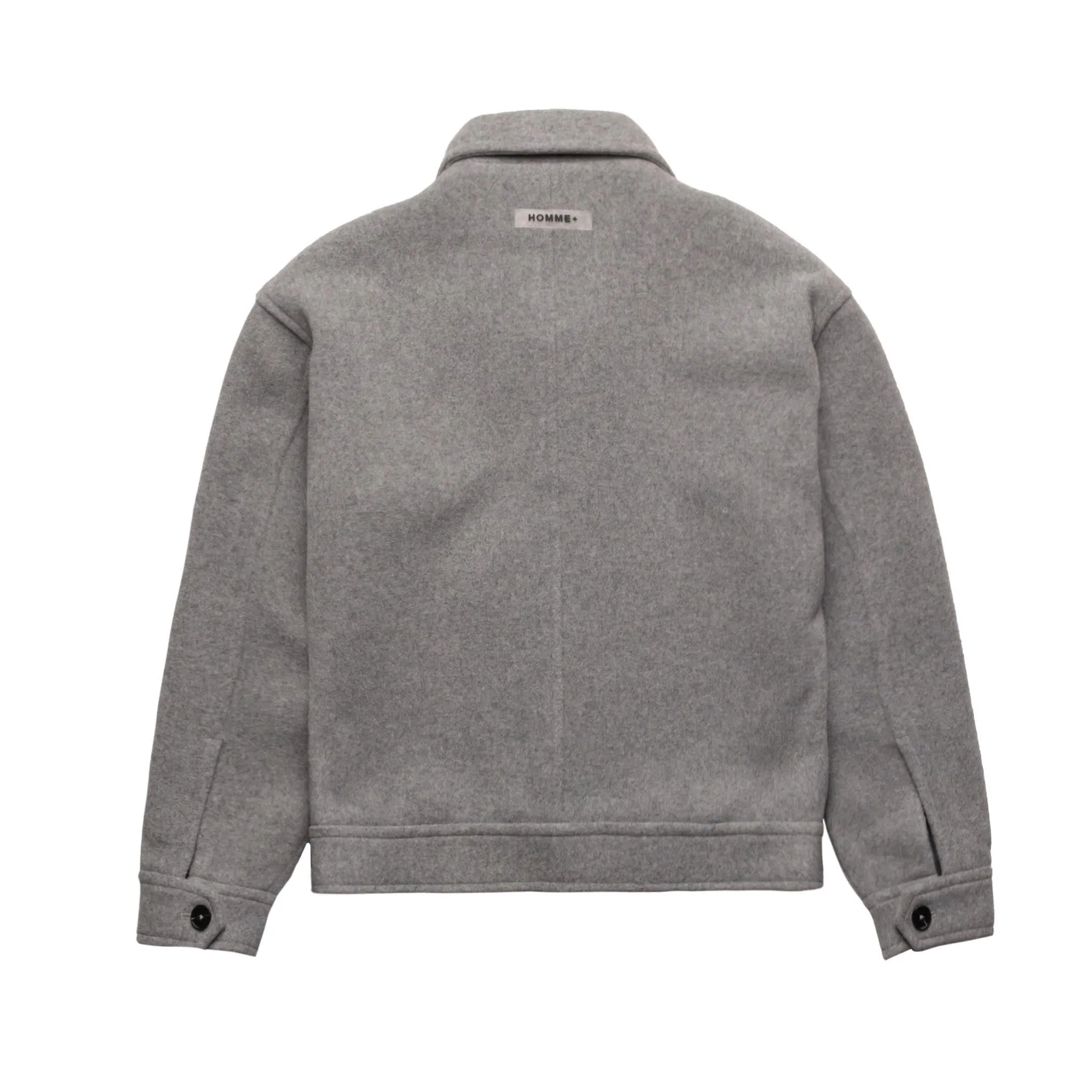 HOMME  Cropped Wool Jacket Grey