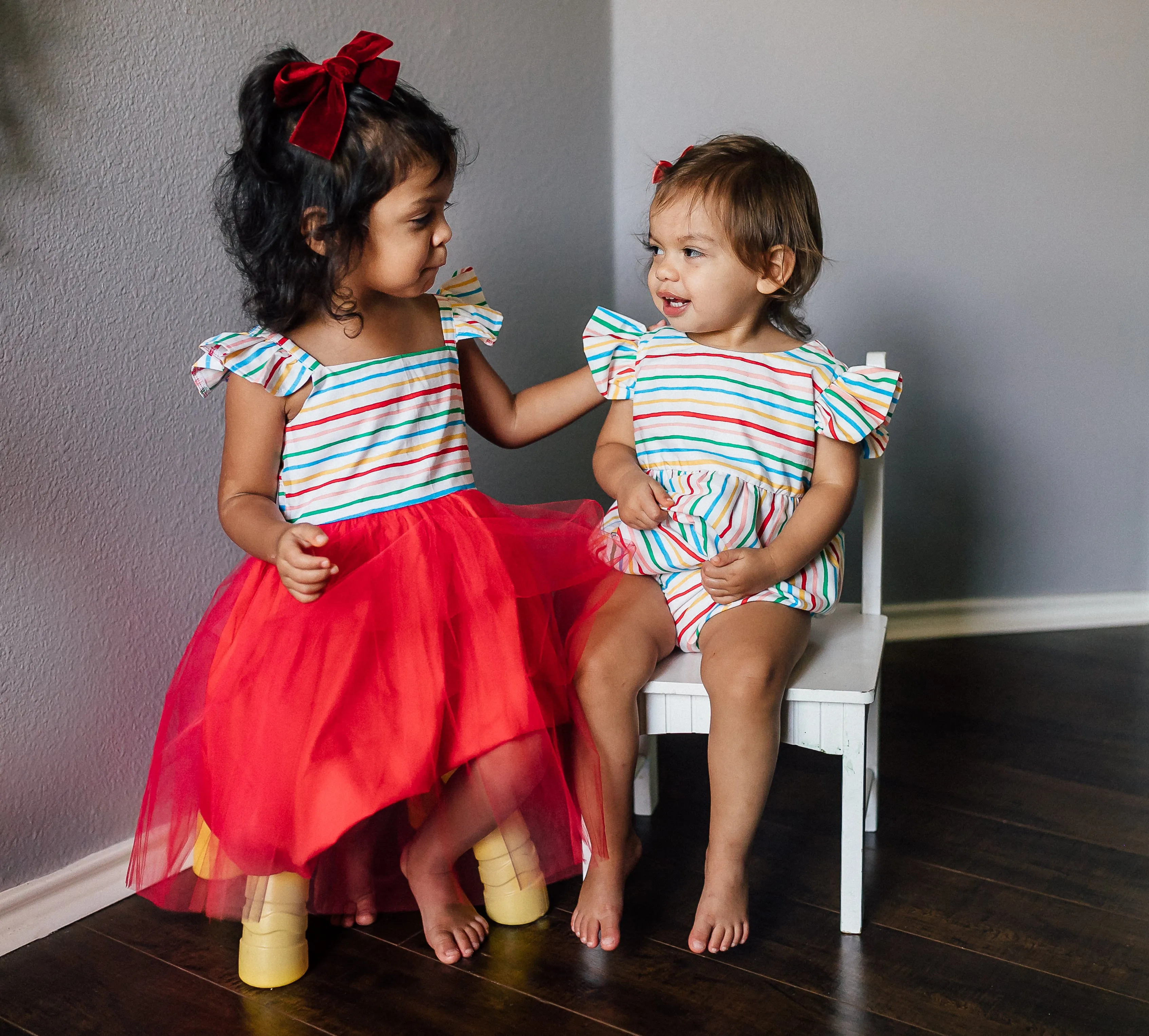 Infant Girl's Rifle Paper Rainbow Stripe Cotton Bubble Romper