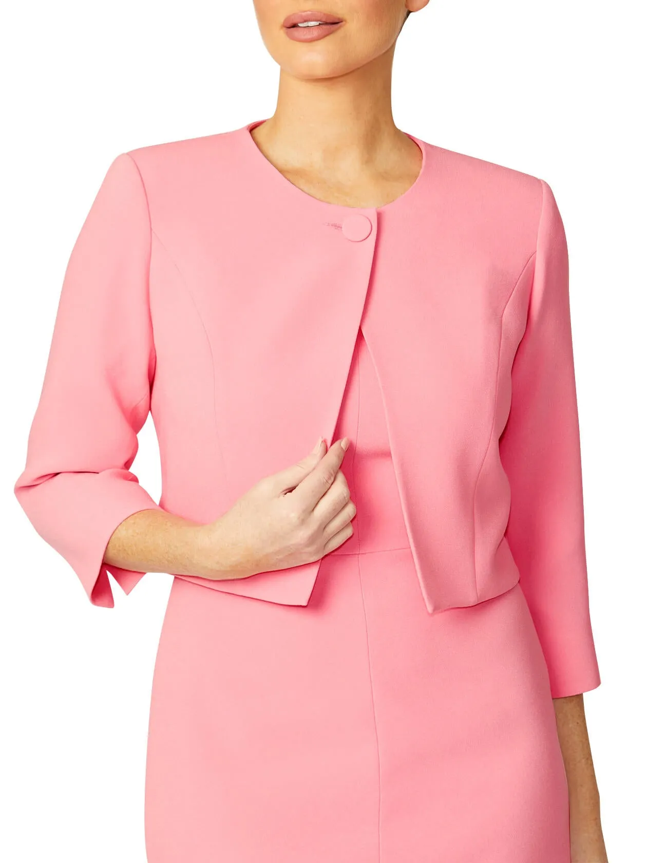 Jackie Geranium Pink Single Button Jacket