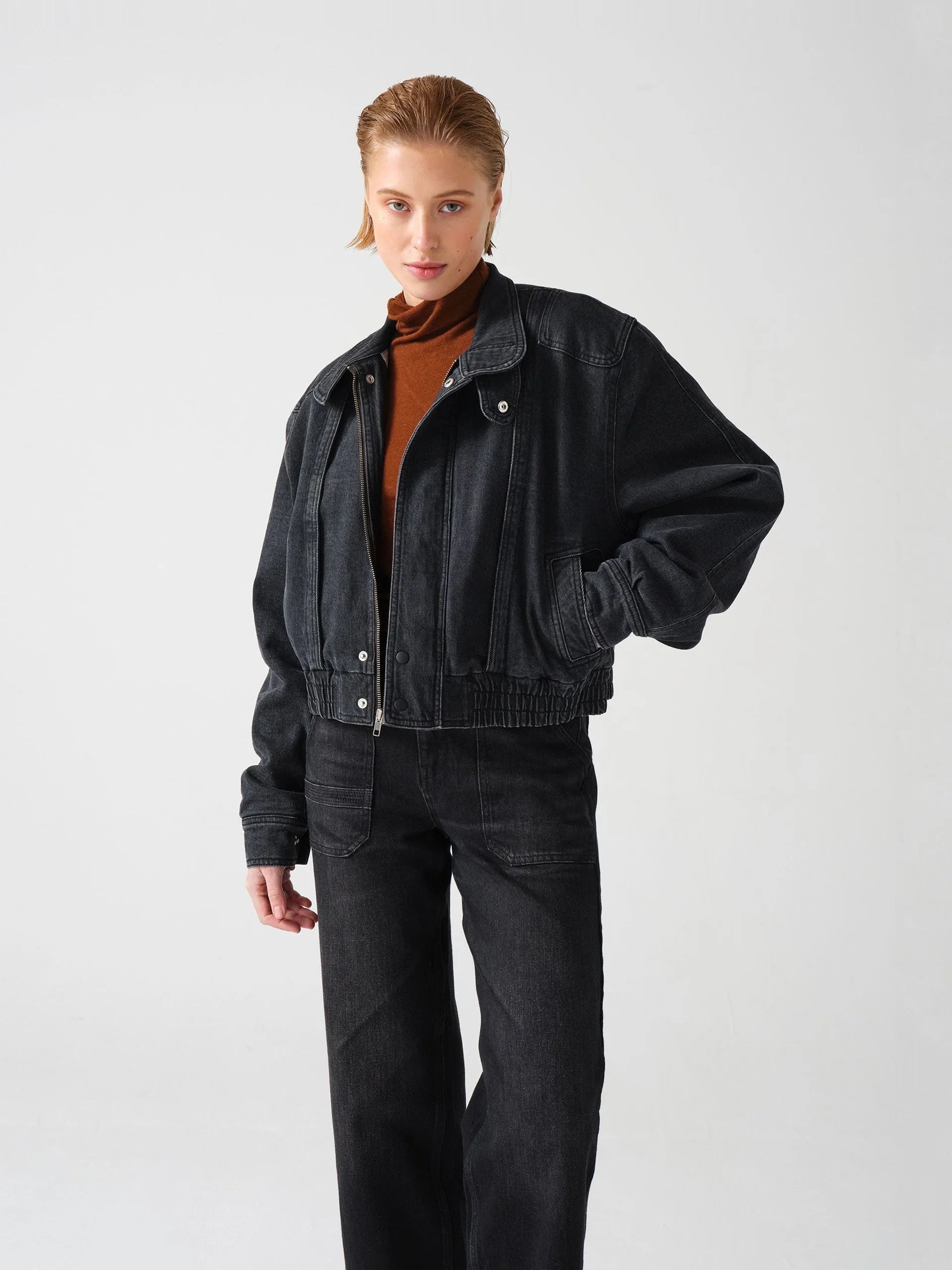 Juno jacket in washed black