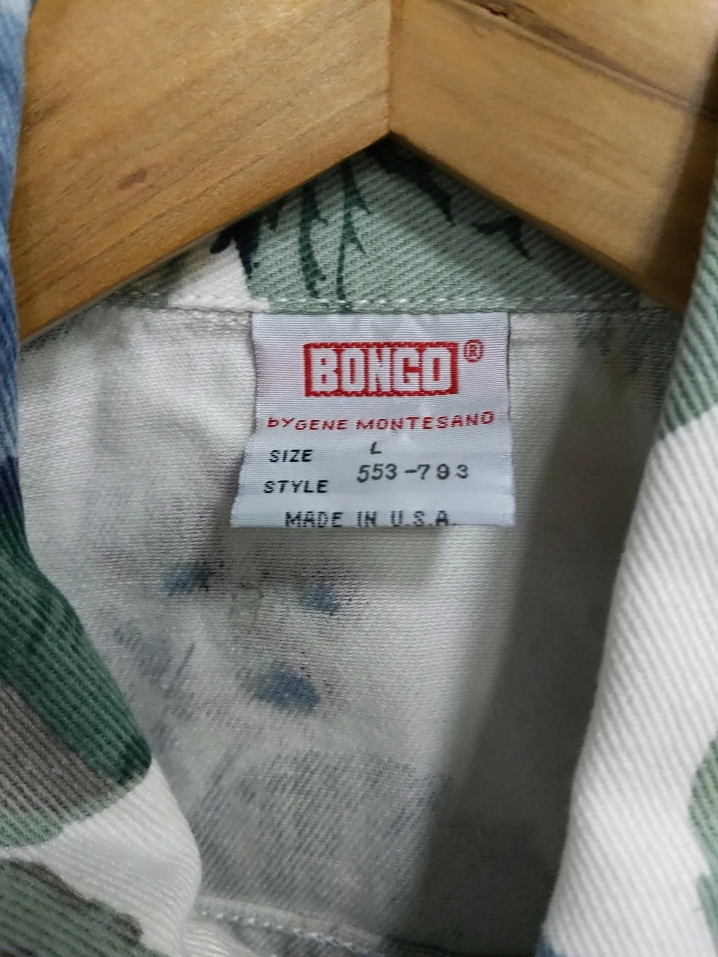 [L] Vintage Bongo Cropped Floral Print Denim Vest