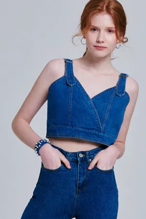 Lala Denim Halter Top