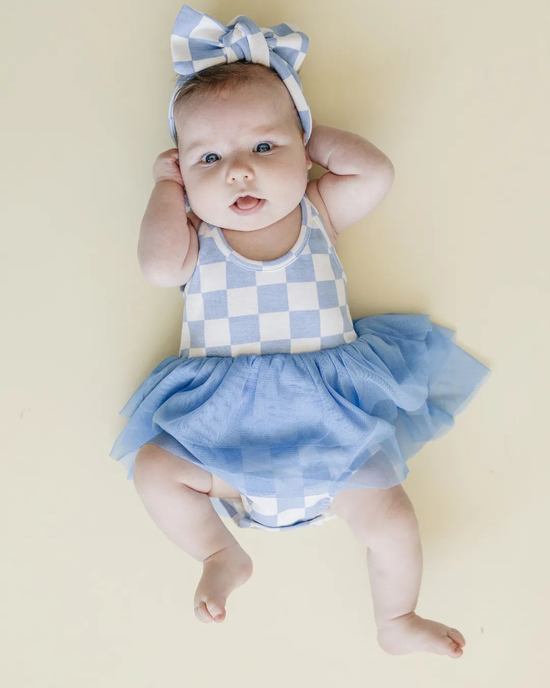 LPK Tutu Romper - Checkered Blue