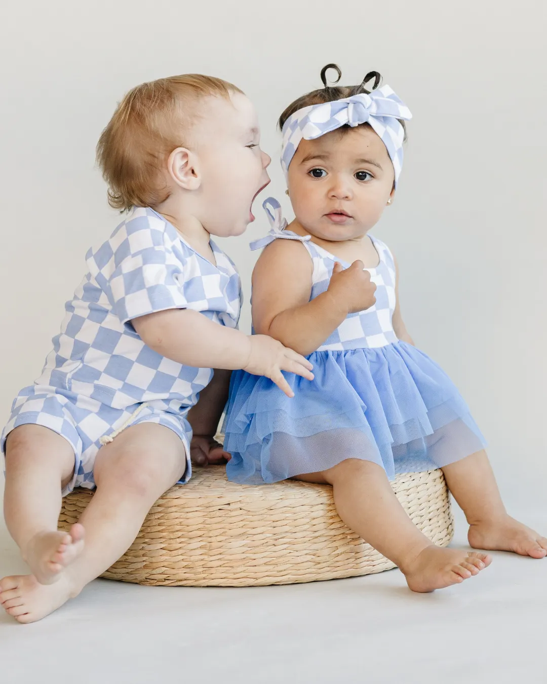 LPK Tutu Romper - Checkered Blue