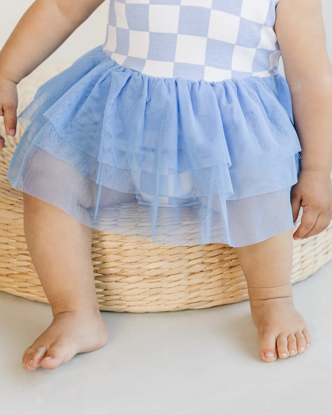 LPK Tutu Romper - Checkered Blue