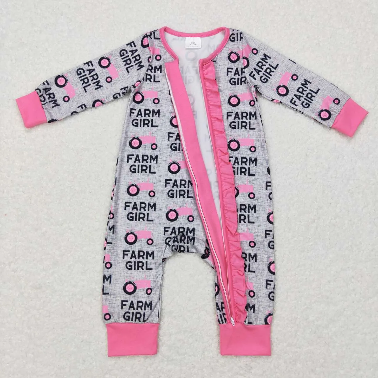 LR0687  baby clothes baby winter farm girl  romper