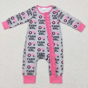 LR0687  baby clothes baby winter farm girl  romper