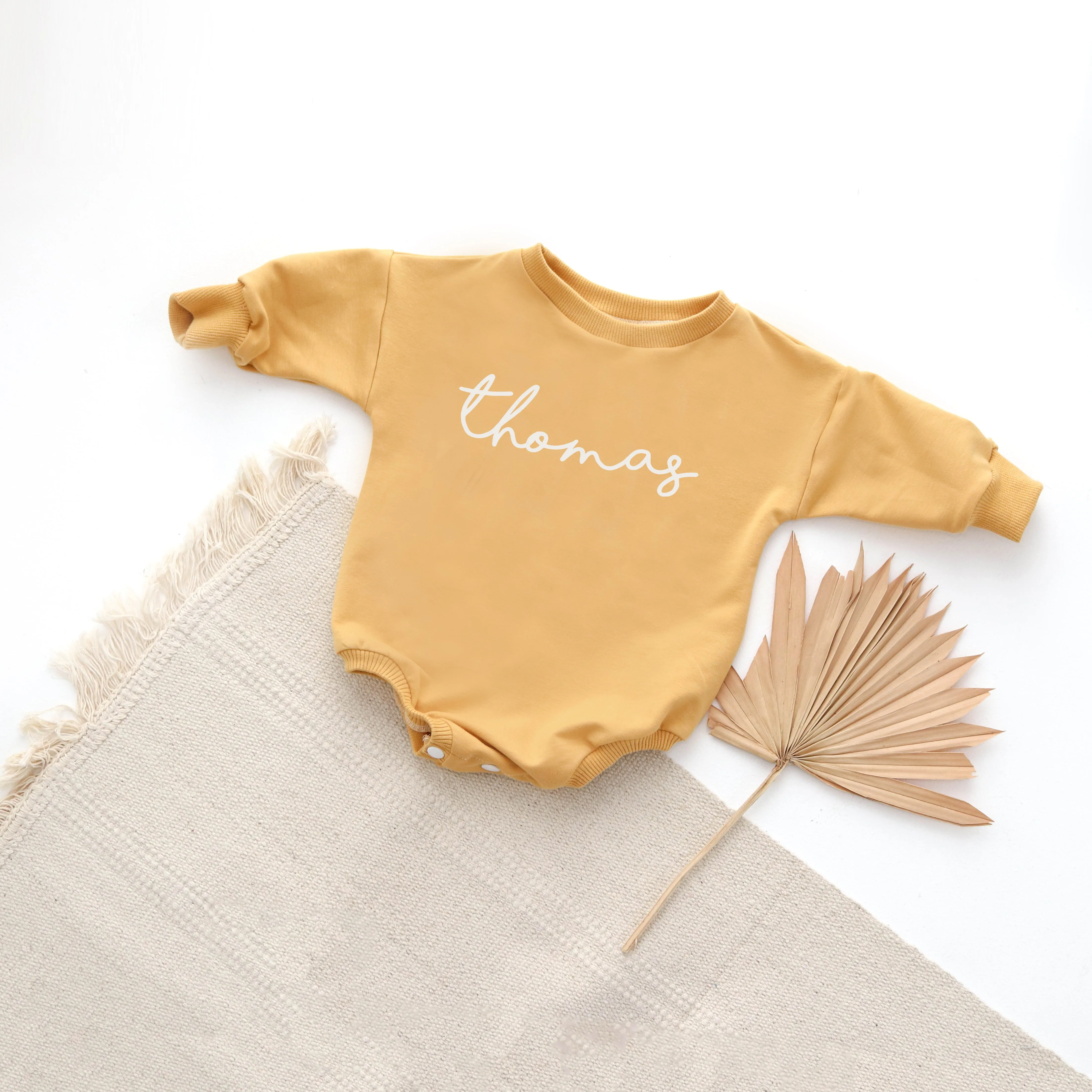 Macaroon PERSONALISED sweatshirt romper. { 3 FONTS }