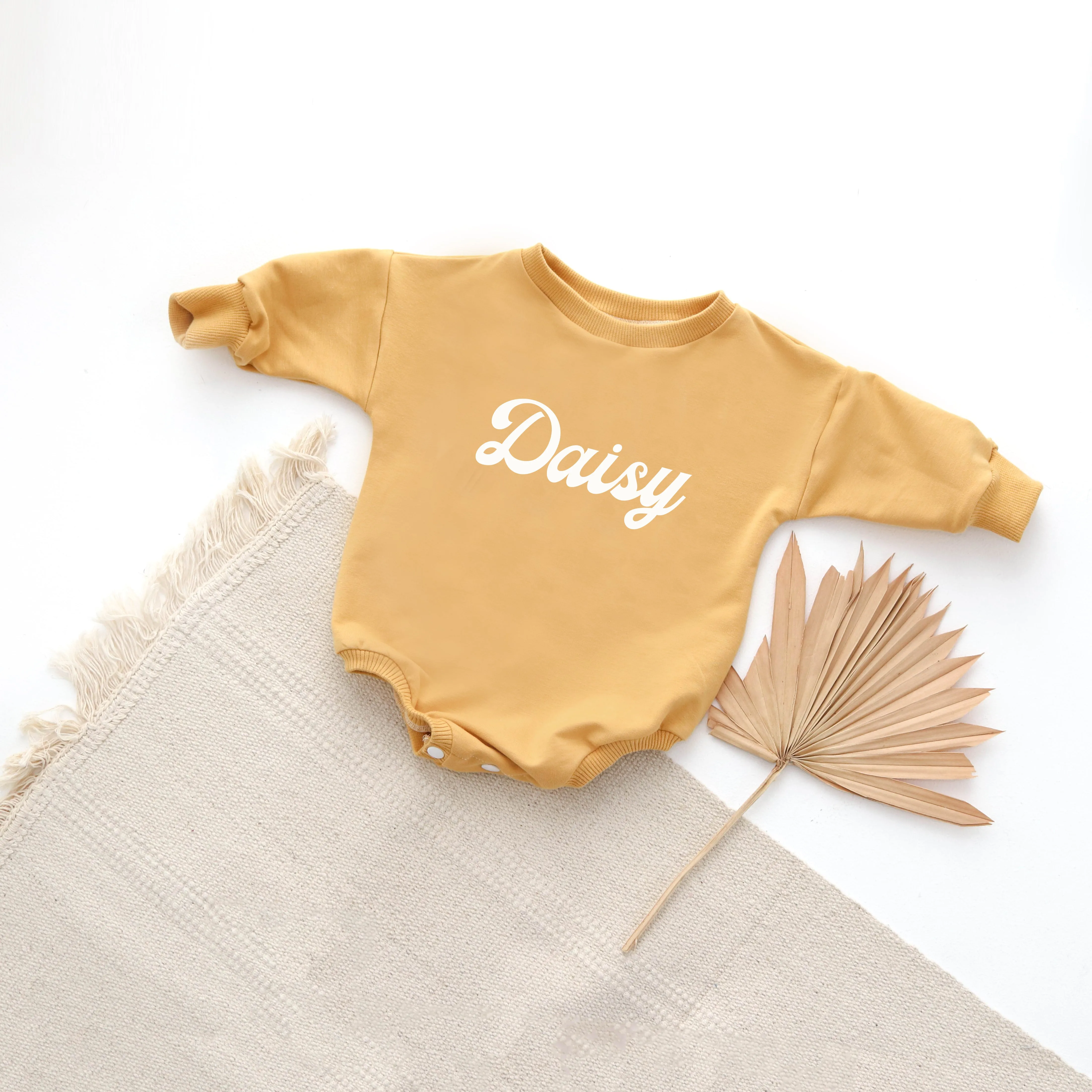 Macaroon PERSONALISED sweatshirt romper. { 3 FONTS }