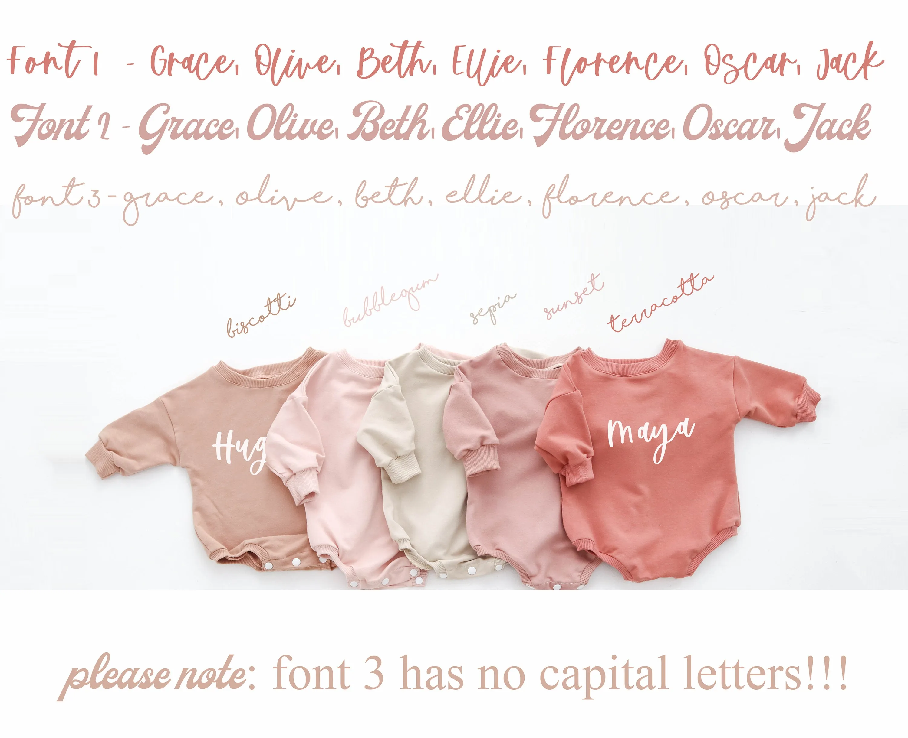 Macaroon PERSONALISED sweatshirt romper. { 3 FONTS }