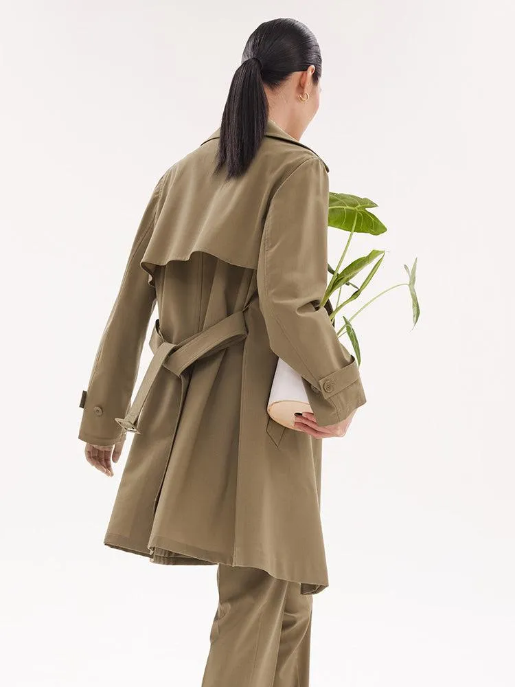 Machine Washable Worsted Wool Trench Coat