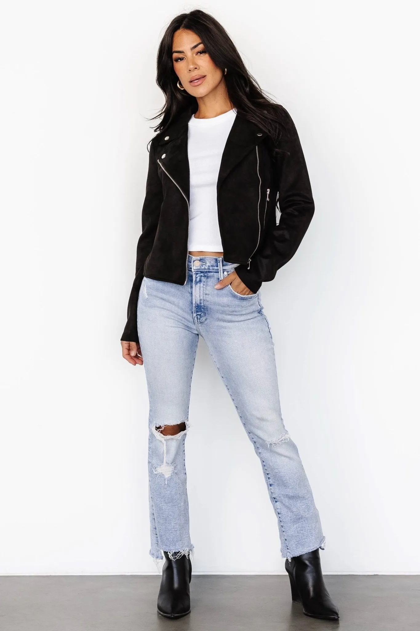 Marisa Faux Suede Jacket | Black