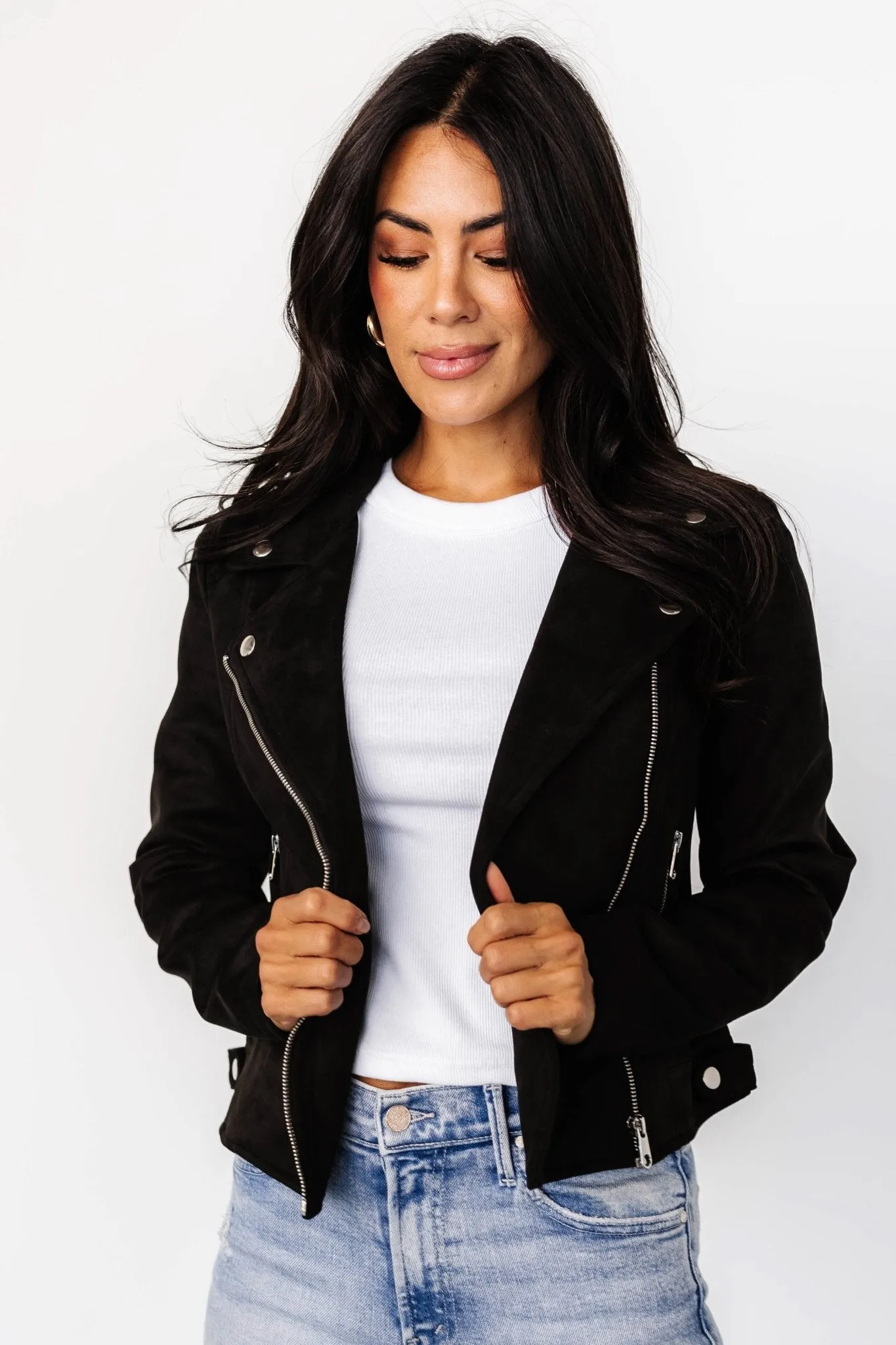 Marisa Faux Suede Jacket | Black